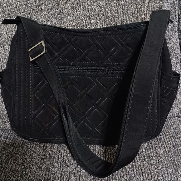 VERA BRADLEY Quilted Black Crossbody, EUC - Picture 2 of 4